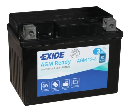 [105200] Exide AGM12-4 12V Motorcycle Battery ( 4908 )    AGM12-4