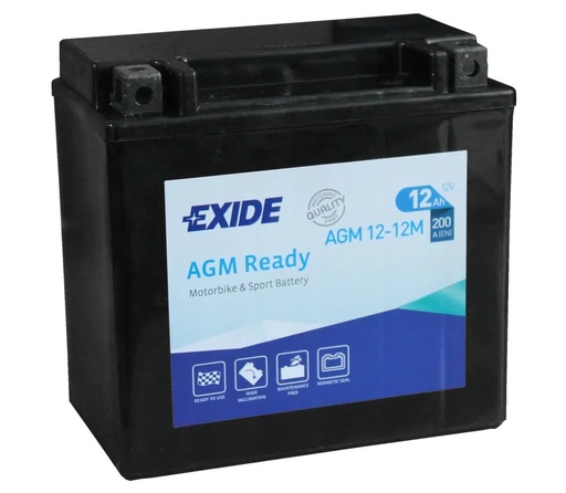 [105214] Exide AGM12-12M 12V Motorcycle Battery    AGM12-12M