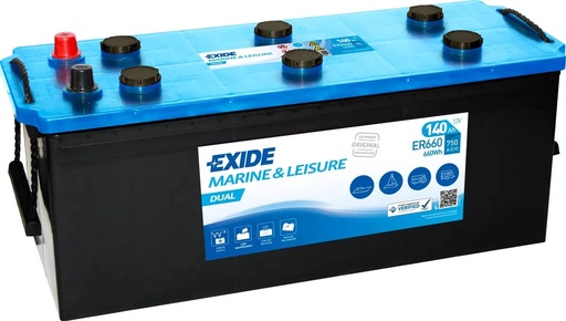 [105255] Exide ER660 Dual Leisure & Marine Battery ( 627 ) 140Ah 750cca   ER660