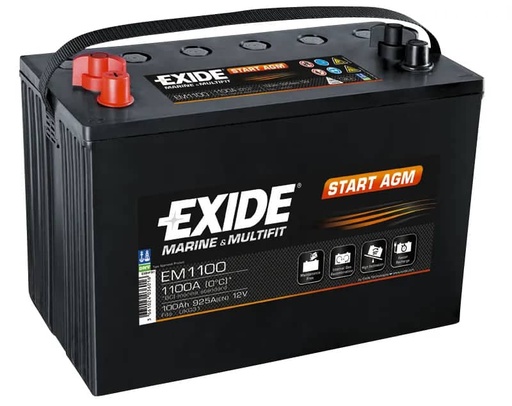 [105257] Exide EM1100 Start AGM Battery ( WG31 ) 100Ah 925cca   EM1100