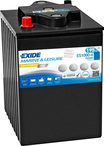 [105263] Exide ES1000-6 ( G180-6 ) Equipment GEL Marine and Leisure Battery 195Ah   ES1000-6