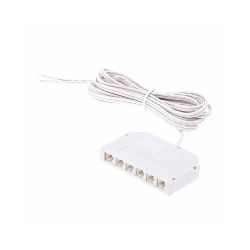 [109049] 6-point splitter with 2m cable  no plug White   OKSZ-2M-LED-6-BI-V03