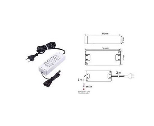 [109244] LED Driver Standard Plus 12v 33w with euro plug 2m cable  mini socket Black   U12-033-SP-2C0-201