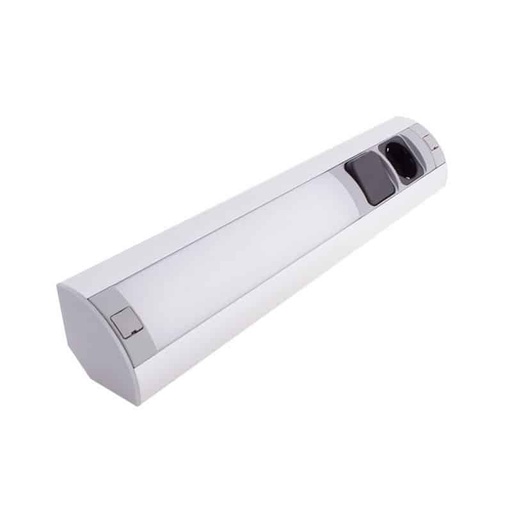 [109414] CORNER BOX 1x Schuco Socket + 1 Switch + 7w Lamp Neutral Light   CORNER-ALU-1G1L-DE-1