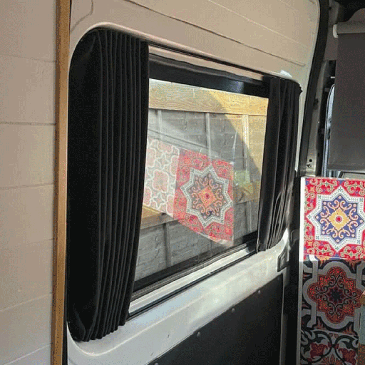 [110153] Ducato Premium Side Window & Barndoor Cutains