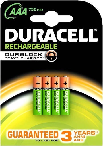 [112716] Duracell AAA rechargeable    AAA4HR03/750SPLT