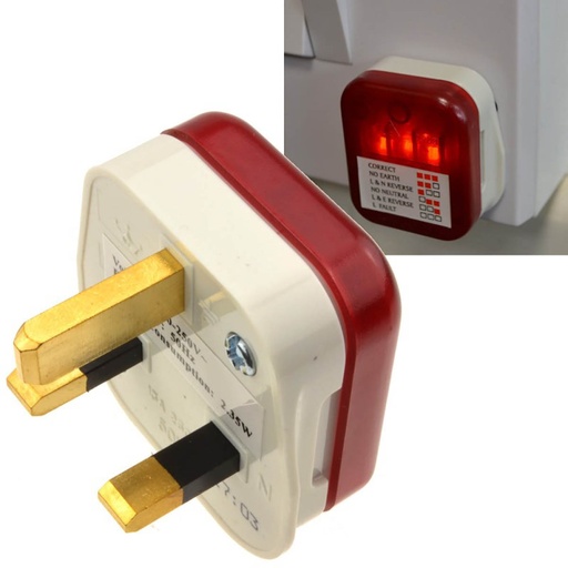 [117362] Mains Tester Plug With LED Indication For 13A Sockets - UK Plug  -  T203