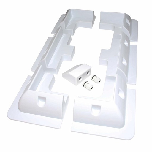 [117816] White ABS Panel Brackets Corner Side & Cable