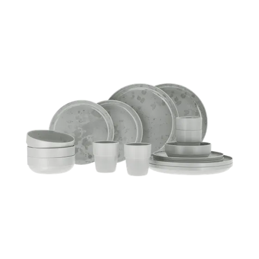 [117921] Travellife Palma diner set light grey 16 set 1191200