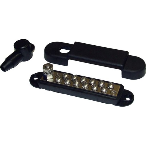 [118675] 12 Point Busbar Black With Cover & Insulator 240A - 71225N14-1