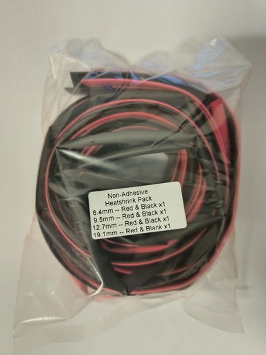 [119325] Non Adhesive Heatshrink Pack - 4 Sizes Red & Black (6.4mm/9.5mm/12.7mm/19.1mm) 